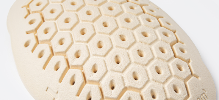 Close-up of QuanFoam honeycomb pad
